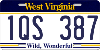 WV license plate 1QS387