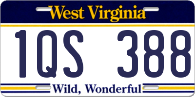WV license plate 1QS388