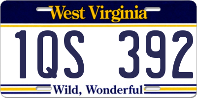 WV license plate 1QS392
