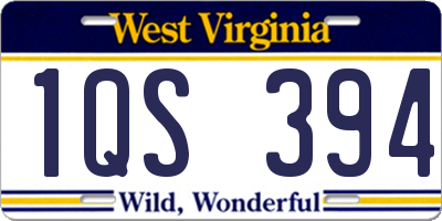WV license plate 1QS394