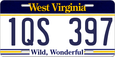 WV license plate 1QS397