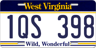 WV license plate 1QS398