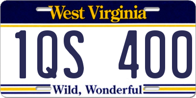 WV license plate 1QS400