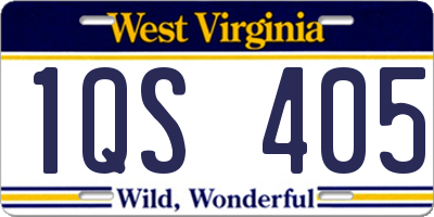 WV license plate 1QS405