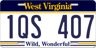 WV license plate 1QS407