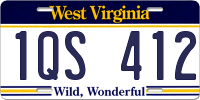 WV license plate 1QS412