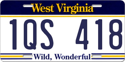 WV license plate 1QS418