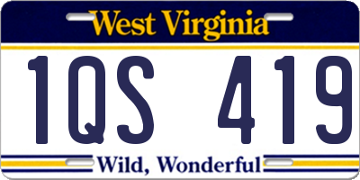 WV license plate 1QS419