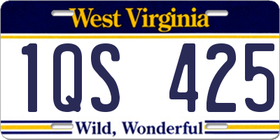WV license plate 1QS425