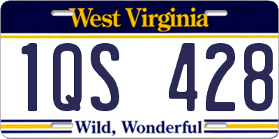 WV license plate 1QS428