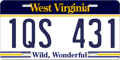 WV license plate 1QS431
