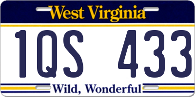 WV license plate 1QS433