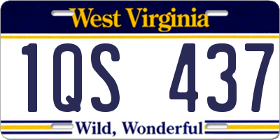 WV license plate 1QS437