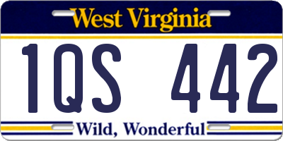 WV license plate 1QS442
