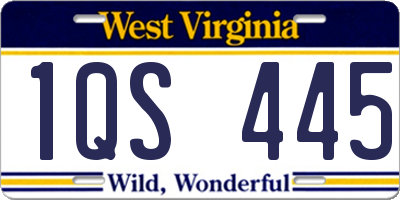 WV license plate 1QS445