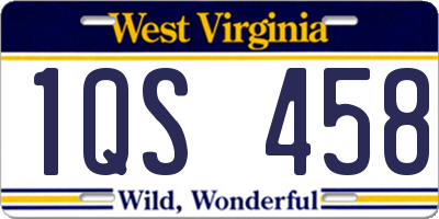 WV license plate 1QS458