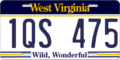 WV license plate 1QS475