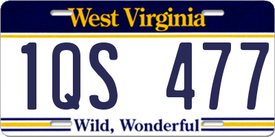 WV license plate 1QS477