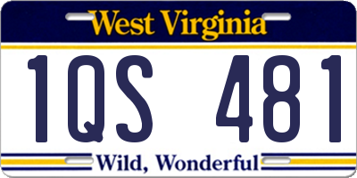 WV license plate 1QS481