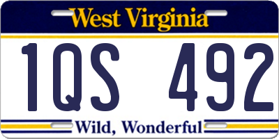 WV license plate 1QS492