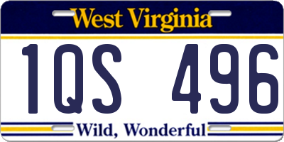 WV license plate 1QS496