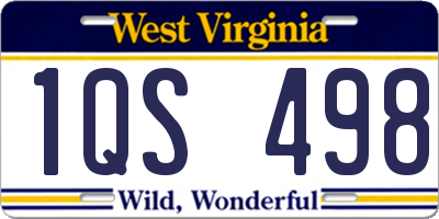 WV license plate 1QS498