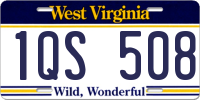 WV license plate 1QS508