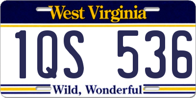 WV license plate 1QS536