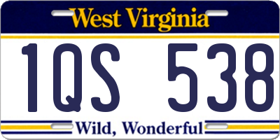 WV license plate 1QS538
