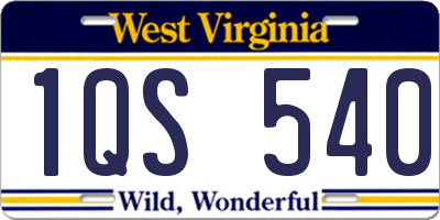 WV license plate 1QS540
