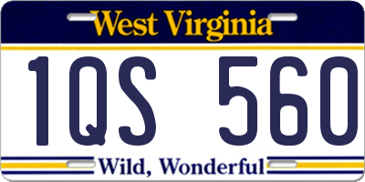 WV license plate 1QS560