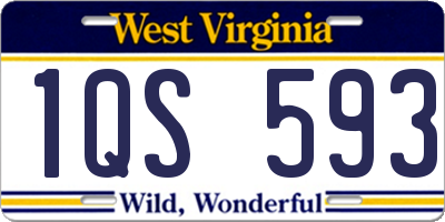 WV license plate 1QS593