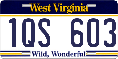 WV license plate 1QS603
