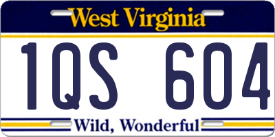 WV license plate 1QS604