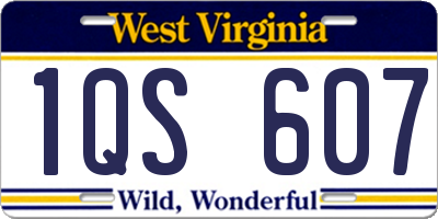 WV license plate 1QS607