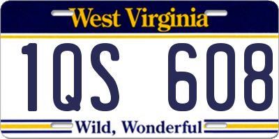 WV license plate 1QS608