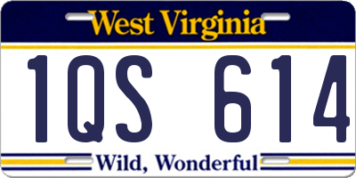 WV license plate 1QS614