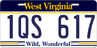 WV license plate 1QS617