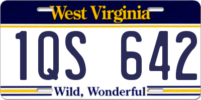 WV license plate 1QS642