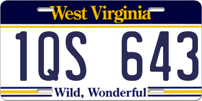 WV license plate 1QS643