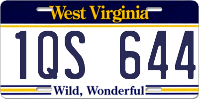 WV license plate 1QS644