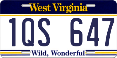 WV license plate 1QS647