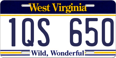 WV license plate 1QS650