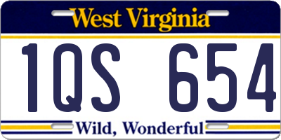 WV license plate 1QS654