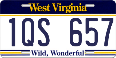 WV license plate 1QS657