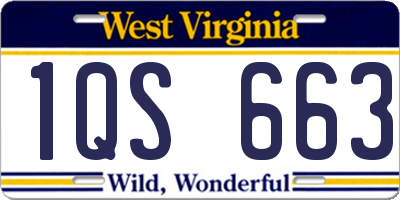 WV license plate 1QS663