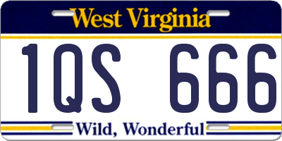 WV license plate 1QS666