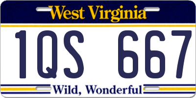 WV license plate 1QS667