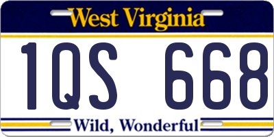 WV license plate 1QS668
