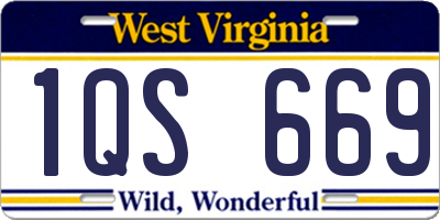 WV license plate 1QS669